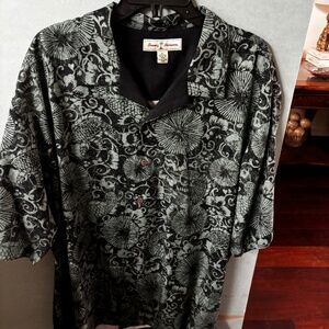 Tommy Bahama silk Hawaiian shirt embroidered Koi fish XL